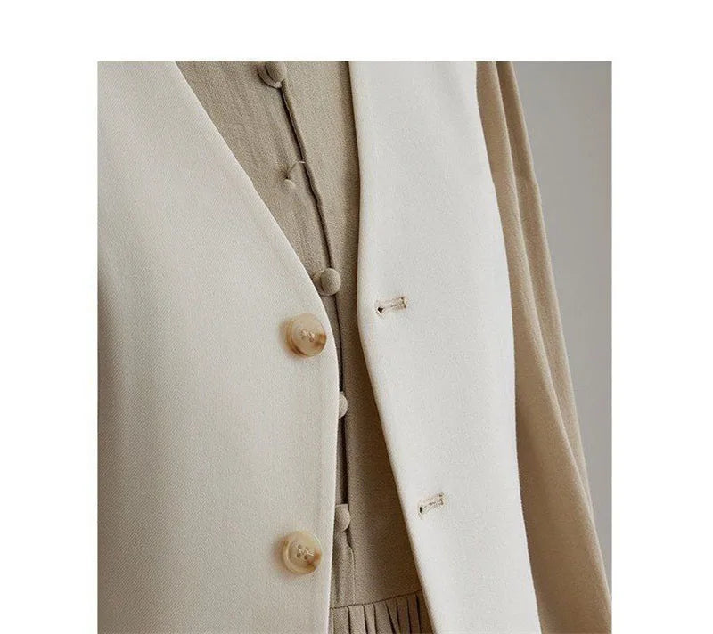 Women Fashion Leisure V-neck Lined Waistcoat Korean Female Short Suit Sleeveless Spring Autumn Lady Solid Color Blazer Vest Tops