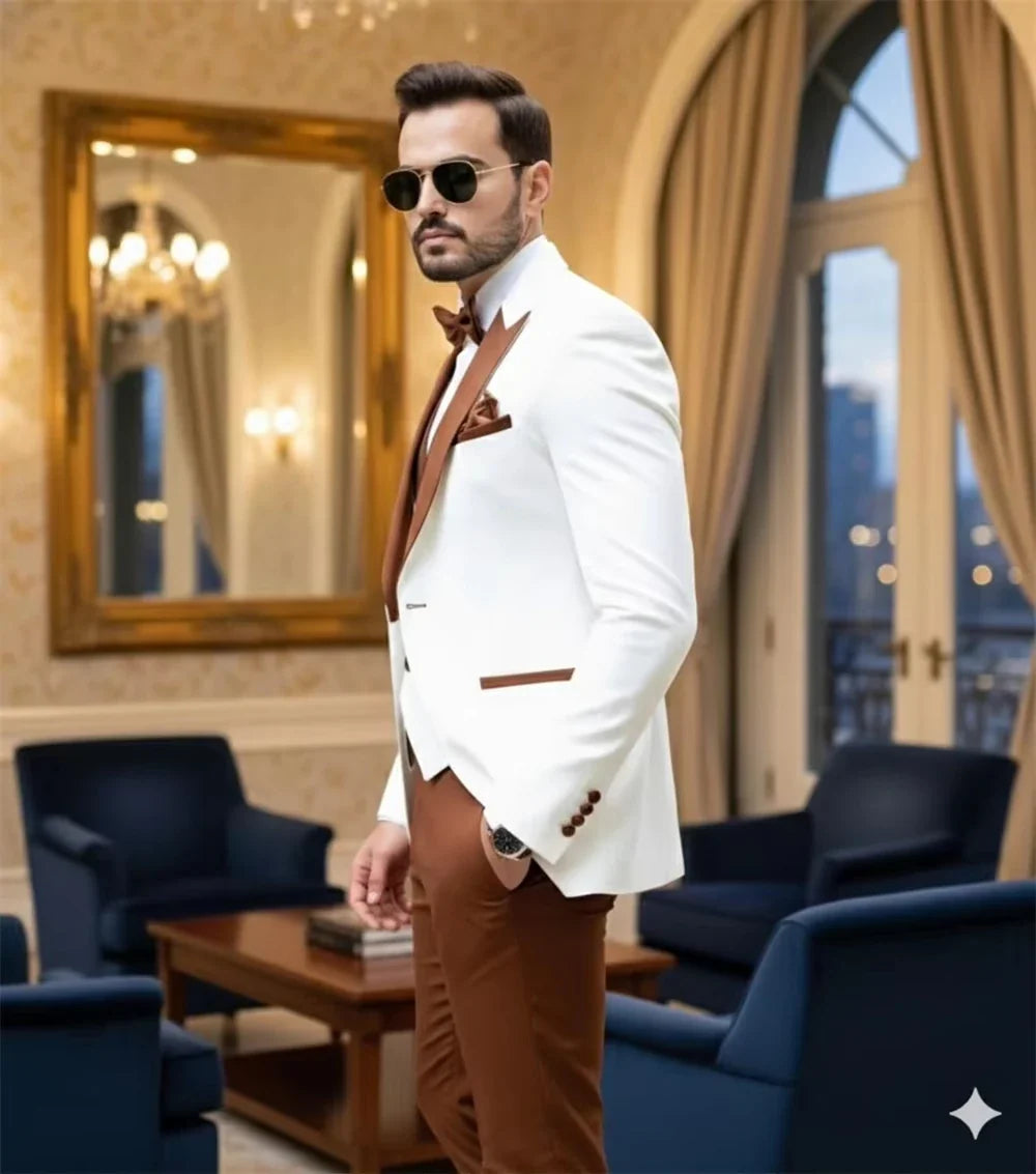 Turquoise Formal Men Suits Slim Fit 3 Piece Blazer Sets Custom Groom Suits Prom Party Tuxedo Terno Masculino Costume Homme