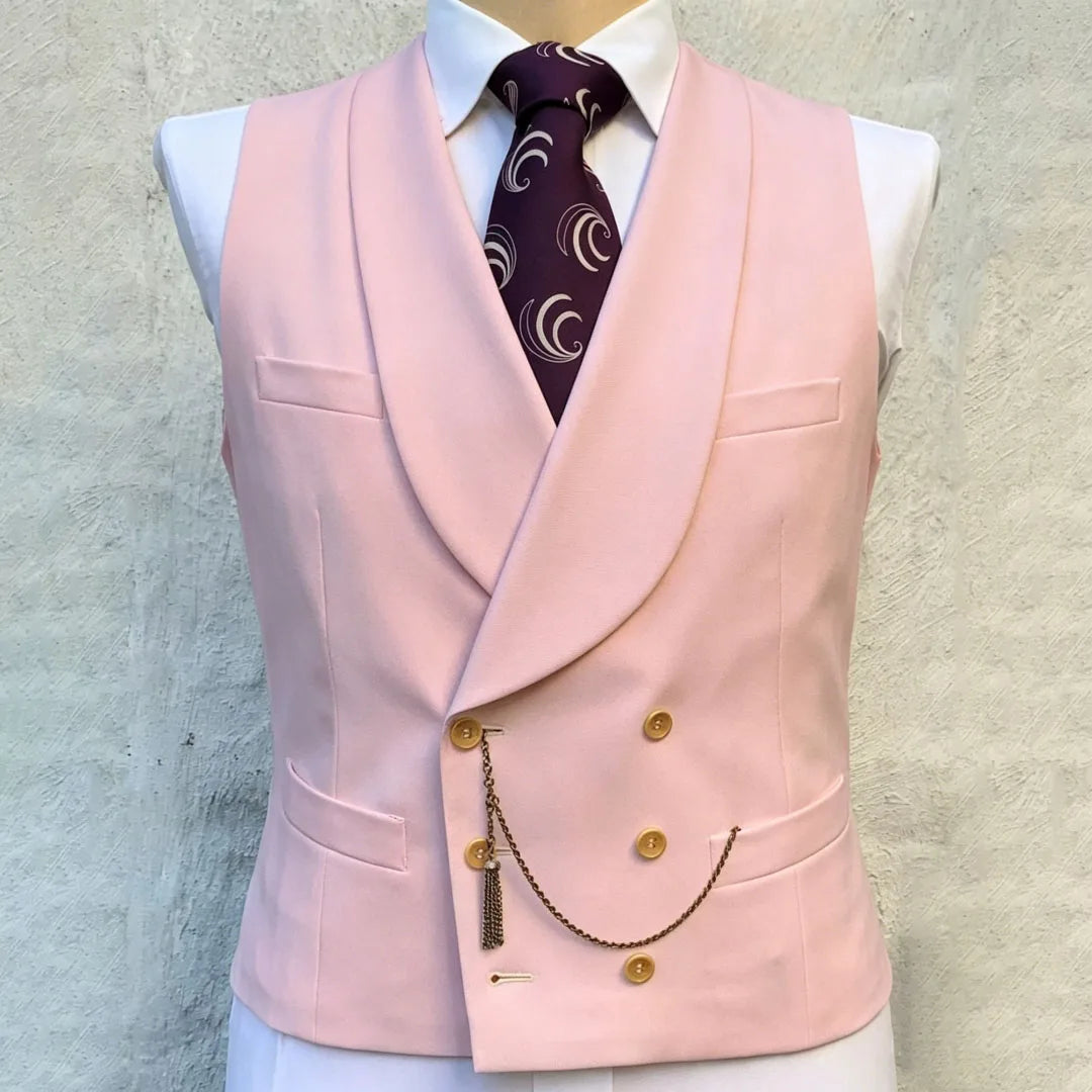 Men's Double Breasted Formal Vest for Weddings, Prom & Business