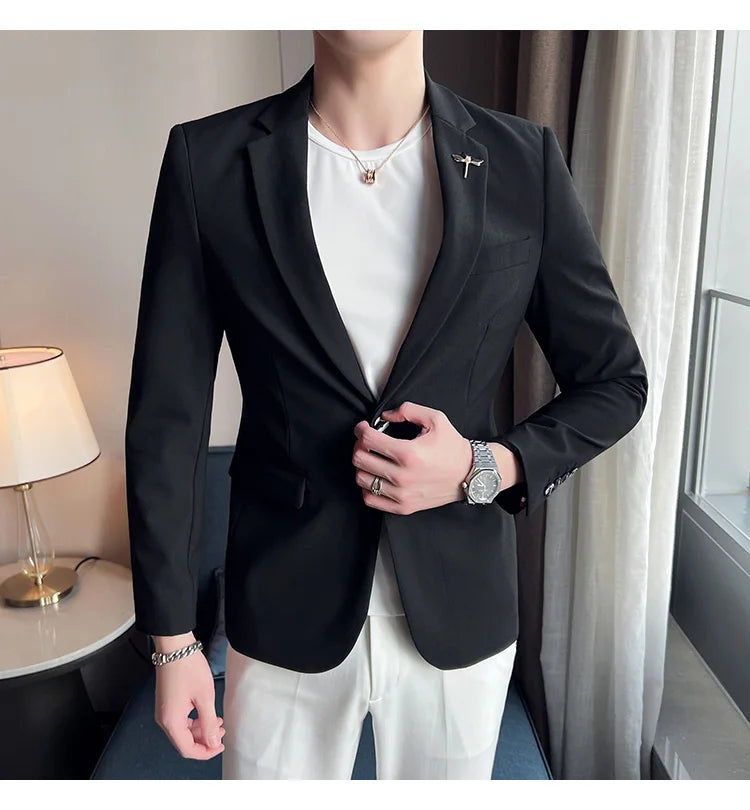 Men's Blazer Suit Jacket – Smart Casual & Business Style – 1 or 2 Button – Wedding & Party