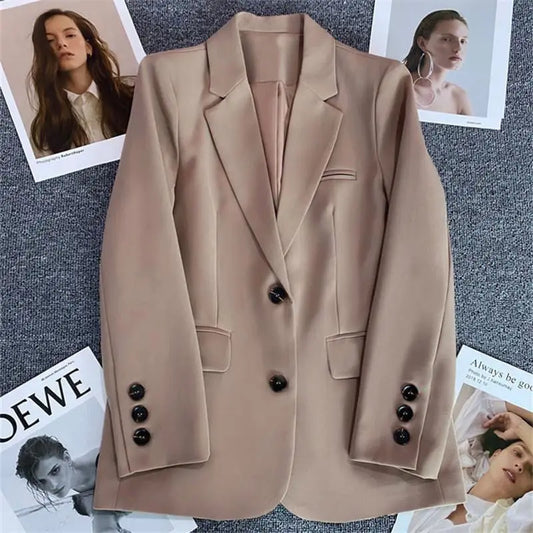 Spring Autumn Women's Blazers Slim Fit Fashion Slimming Elegance Jackets Casual Versatile Coat Outwear for Office Lady Clothing