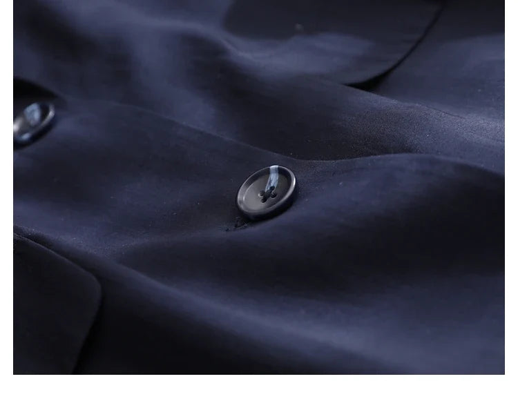 Casual Lyocell Suit Blazers Women 2026 Autumn Fashion Transparent Lightweight Three Quarter Sleeve Office Ladies Blazers
