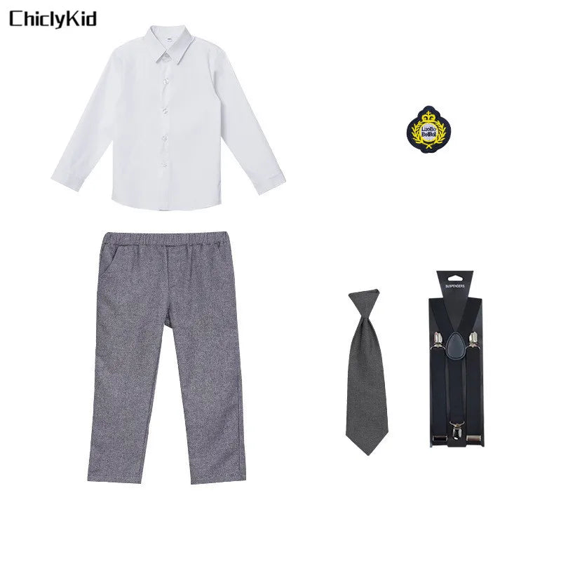 Kids Japanese Navy Jacket Suit Dress School Uniforms Girls British Boys Blazer Formal Outfits Chidren Student Clothes Class Sets
