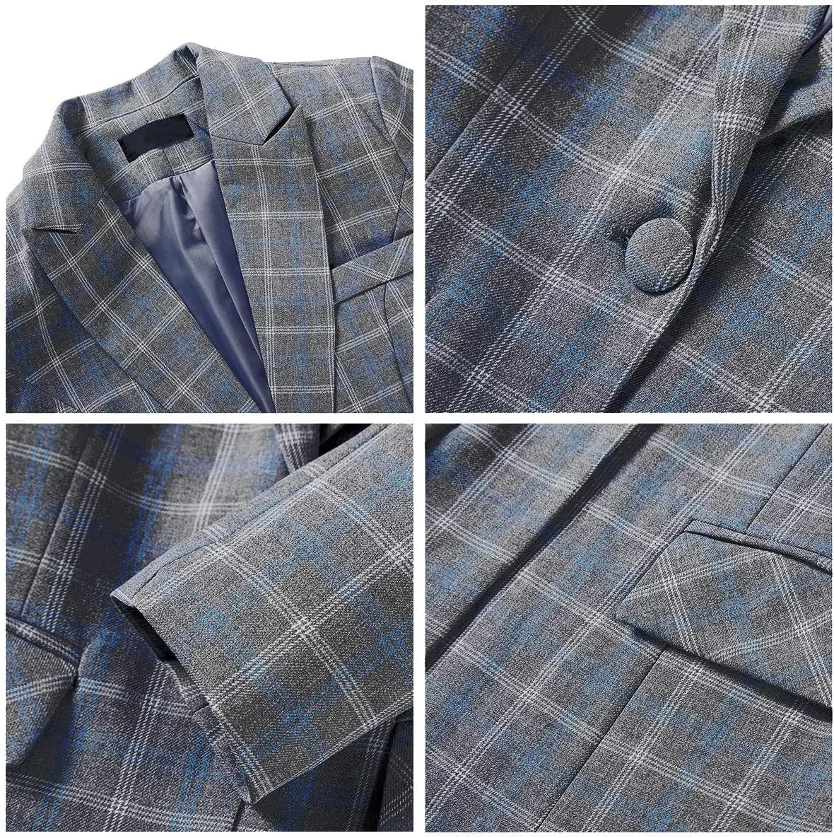 Plaid Women Suits Office Sets 2023 Vintage Long Sleeve Single Button Silm Blazers Chic High Waist Casual Pants Suits