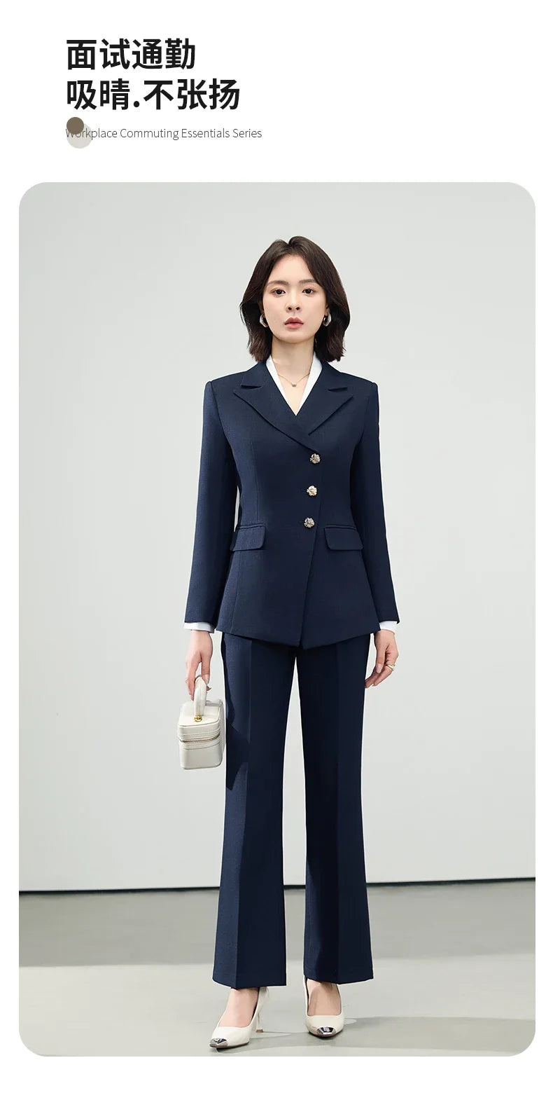 Fashionable professional women's wear, exquisite elegant two-piece suit jacket + pants, new style for autumn/winter 2025