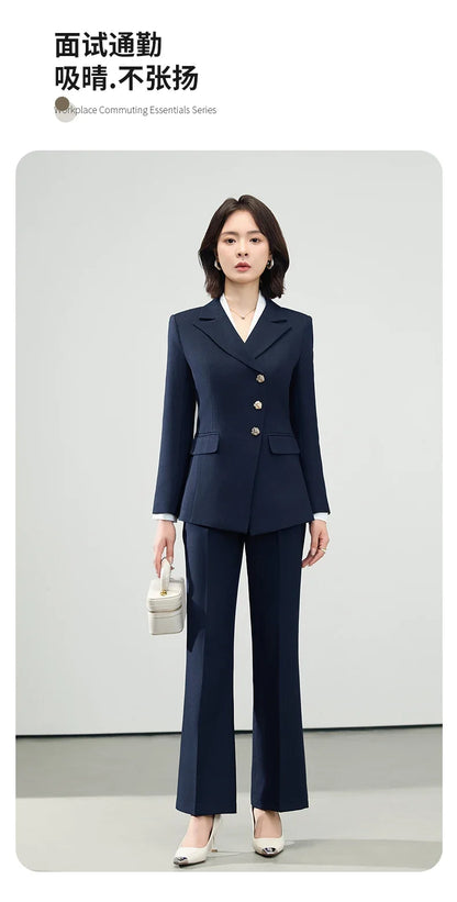 Fashionable professional women's wear, exquisite elegant two-piece suit jacket + pants, new style for autumn/winter 2025