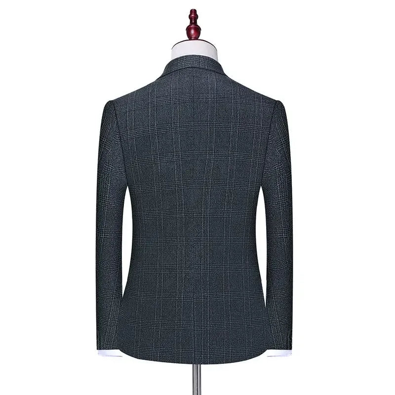 Men's Linen Suit Set Single Breasted Blazer and Pants for Business, Wedding, and Casual Wear