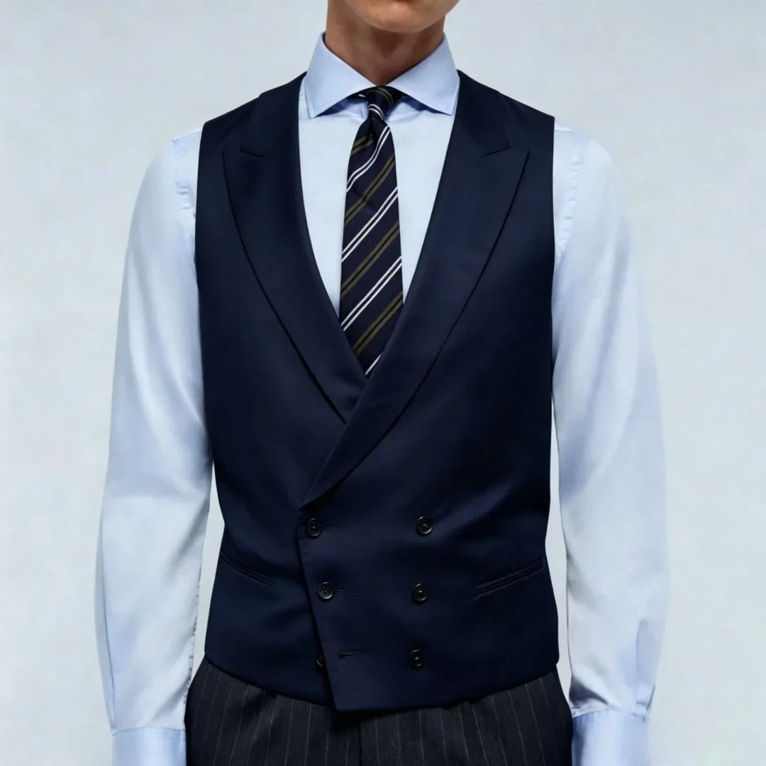 Men Vest Double Breasted Lapel Waistcoat for Wedding & Formal Occasions – Multi-Color