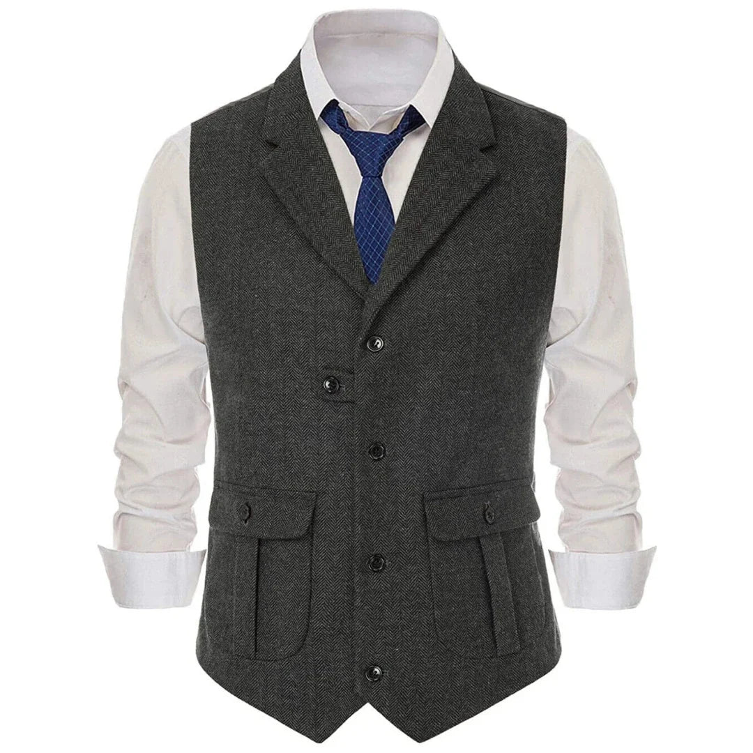 Men's Formal Vest Single Breasted Lapel Waistcoat for Weddings & Business – Multi-Color