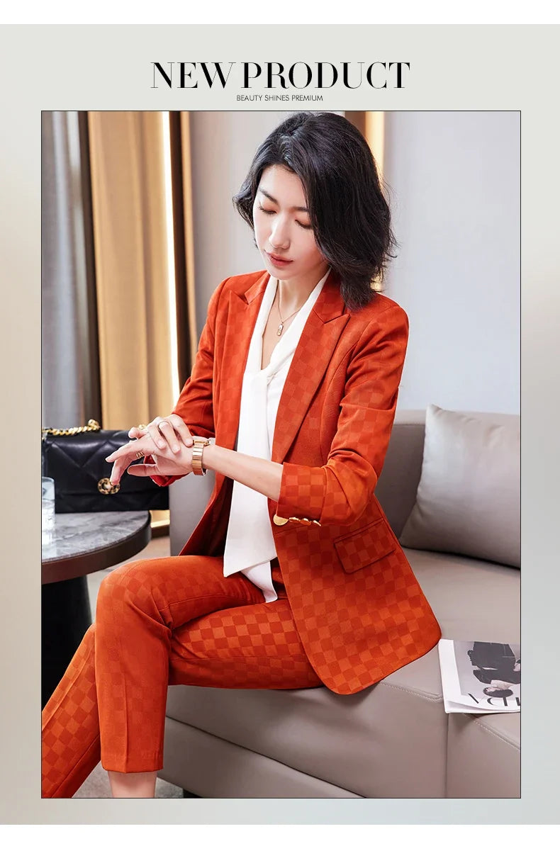 Fashionable professional business women's clothing, high-quality two-piece pants + blazer, elegant and charming2026