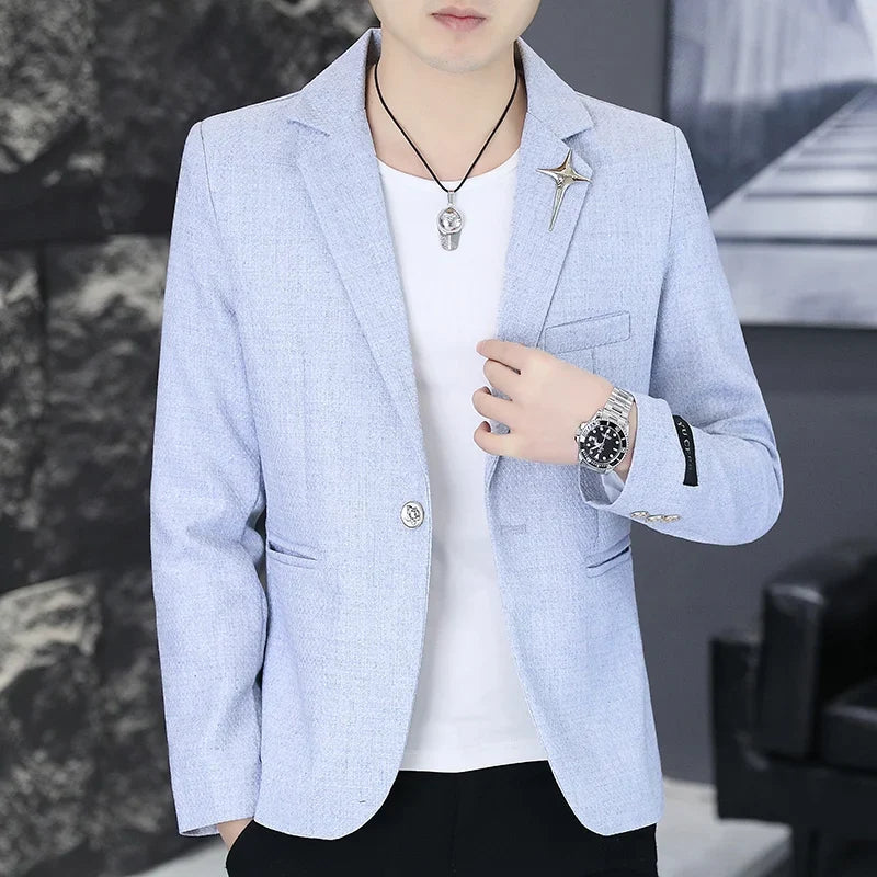 Men's Slim Fit Fashionable Hair Stylist Little Blazer Autumn 2026 New Arrival Trendy Small Jacket for Younger Men