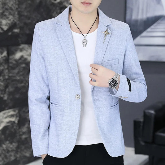 Men's Slim Fit Fashionable Hair Stylist Little Blazer Autumn 2026 New Arrival Trendy Small Jacket for Younger Men