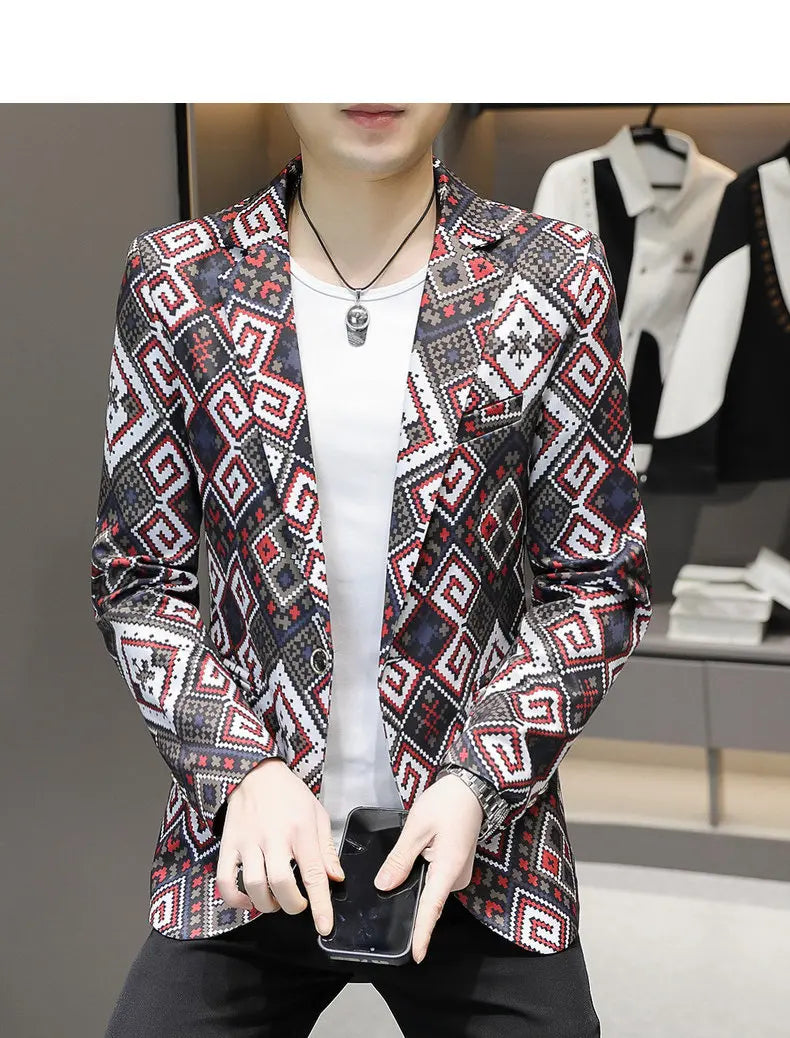 Blazer Men's fashion outdoor travel gentleman wedding Slimming Business versatile Trendy Casual Korean-style formal wear Blazer