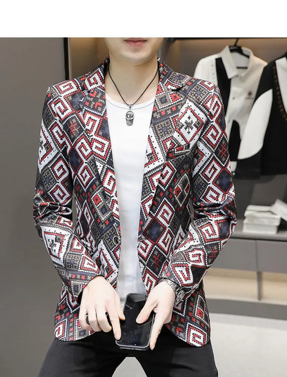 Blazer Men's fashion outdoor travel gentleman wedding Slimming Business versatile Trendy Casual Korean-style formal wear Blazer