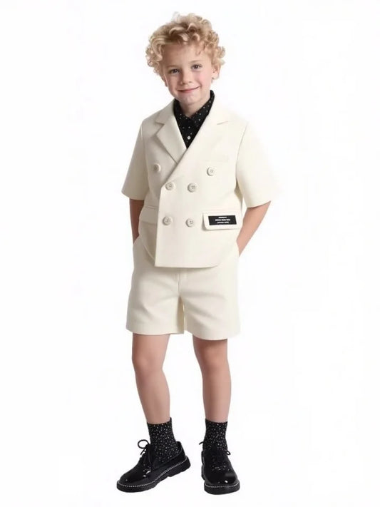 Little Boys Summer Photography Suit Kids Formal Wedding Dress Baby Birthday Wear Children's Day Performance Ceremony Costume