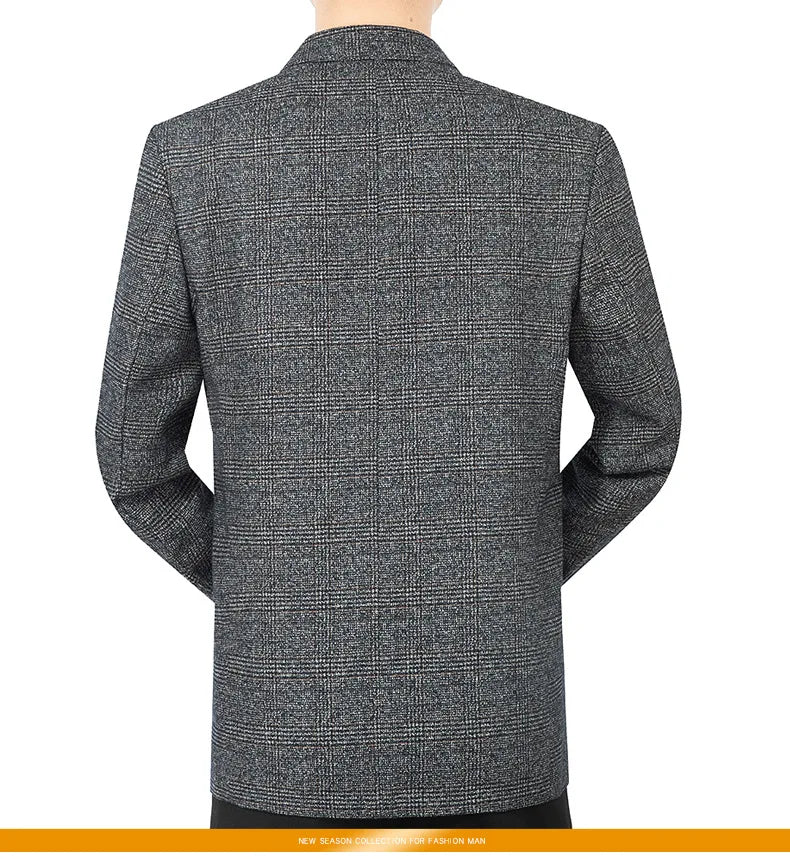 Blazer Men's Fashionable High-end Business-oriented Outdoor Gentleman's Trendy Checked Casual Wear for Hosting Weddings Blazer