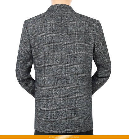 Blazer Men's Fashionable High-end Business-oriented Outdoor Gentleman's Trendy Checked Casual Wear for Hosting Weddings Blazer