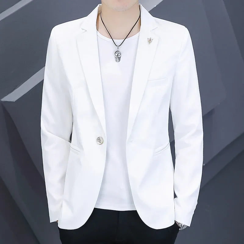 Blazer Men's Fashion Outdoor Travel Gentleman Wedding Slimming Business Versatile Trendy Casual Korean-style Formal Wear Blazer