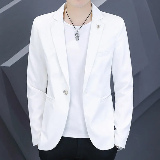 Blazer Men's Fashion Outdoor Travel Gentleman Wedding Slimming Business Versatile Trendy Casual Korean-style Formal Wear Blazer