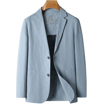 2026 Sun Protection Lightweight Blazer - Fashionable Business Outdoor Travel Wedding Casual Korean Men's Bubble Weave Blazer