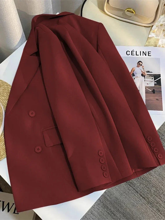 Women's Casual Long Sleeve Blazer Spring Autumn Korean Fashion Loose Office Coat Versatile Popular Spring Autumn Blazer