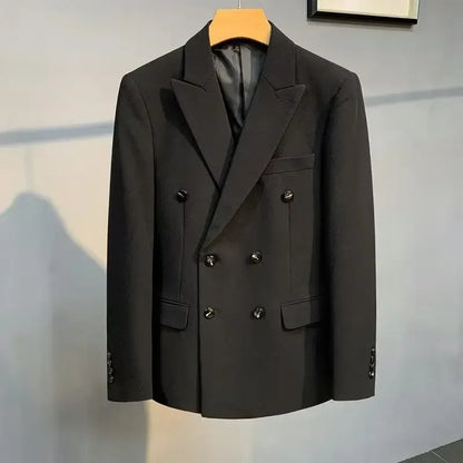 Men's Double Breasted Blazer Korean Style for Banquet and Business