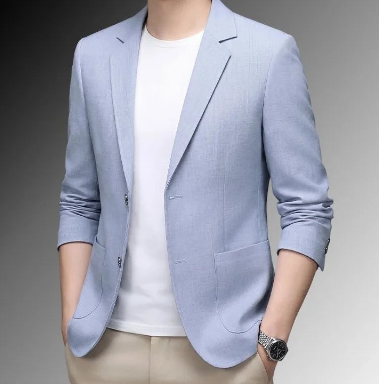Men's Premium Linen Blend Casual Blazer, Summer Breathable UV Protection Jacket