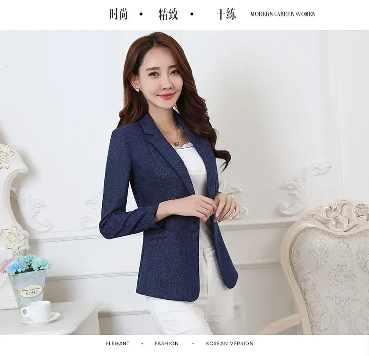 Fashion Women Blazers Jackets Work 2025 Office Lady Suit Slim Single Breasted Business Female Blazer Coats Formal Veste Femme