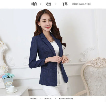 Fashion Women Blazers Jackets Work 2025 Office Lady Suit Slim Single Breasted Business Female Blazer Coats Formal Veste Femme