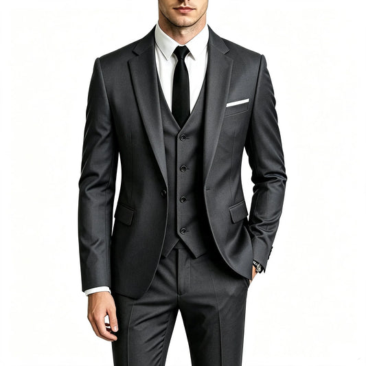 Ensemble costume 3 pièces pour homme, veste, gilet et pantalon de ville, costume classique élégant et formel pour affaires, banquet et mariage