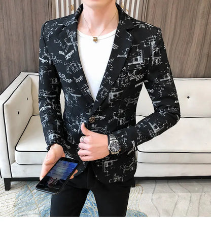 Blazer Men's Fashion Outdoor Travel Gentleman Wedding Slimming Business Versatile Trendy Casual Korean-style Formal Wear Blazer