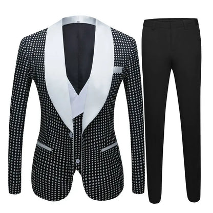 Tailor Made Red Men Wedding Suits Slim Fit Groom Prom Party Blazer Male Tuxedo Jacket+Pants+Vest Costume Marriage Homme Terno