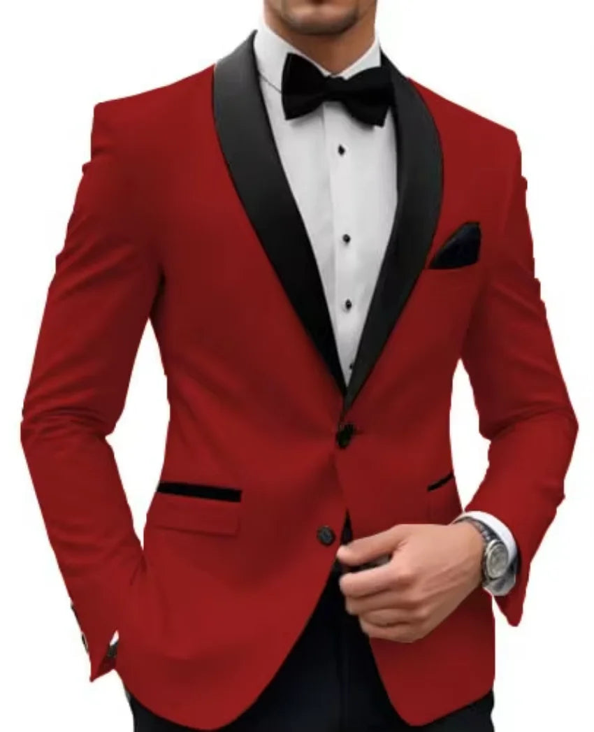 Formal |Wedding Men Suit Jacket Slim Fit Long Sleeve Shawl Lapel Single Breasted Blazer Business Coat Work Office Jacket Outwear