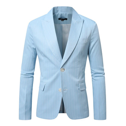 Striped Suit Jackets Men Dress Coat Vintage 2025 Ropa Elegante Hombre Mens Casual Business Slim Fit Formal Blazers Masculino