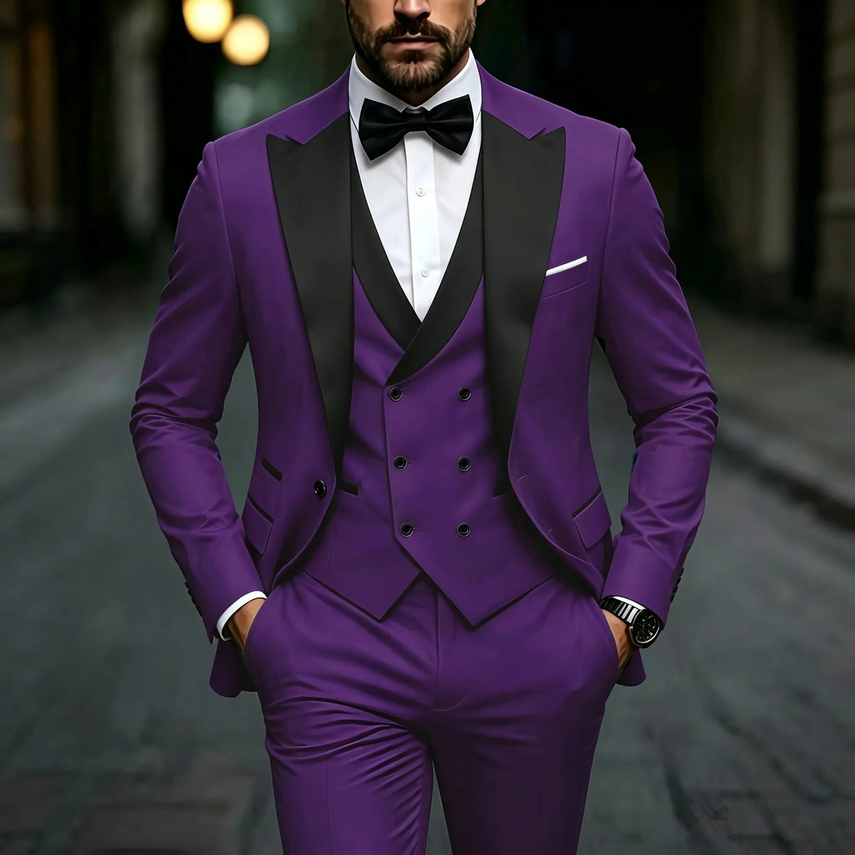 Fashion Men's Premium Solid Color Slim Fit Business Formal Suit Set, Perfect for Groom, Office, Wedding, Groomsman & Work Wear