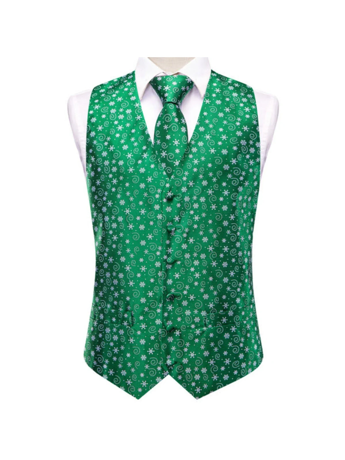 Men's Vest 3-Piece Set Christmas Print for Holiday Parties