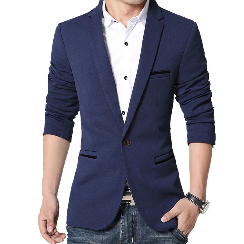 Classic Men's Blazers 5XL Autumn Spring Korean Style Slim Suit Jacket Men Blazer Masculino Clothing Vetement Homme A3F1415