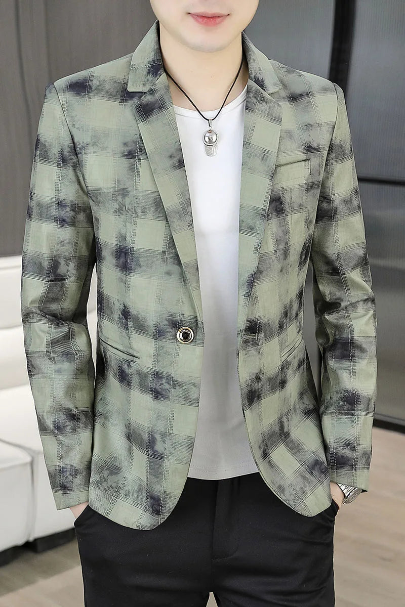 Blazer Men's Fashion Outdoor Travel Gentleman Wedding Slimming Business Versatile Trendy Casual Korean-style Formal Wear Blazer