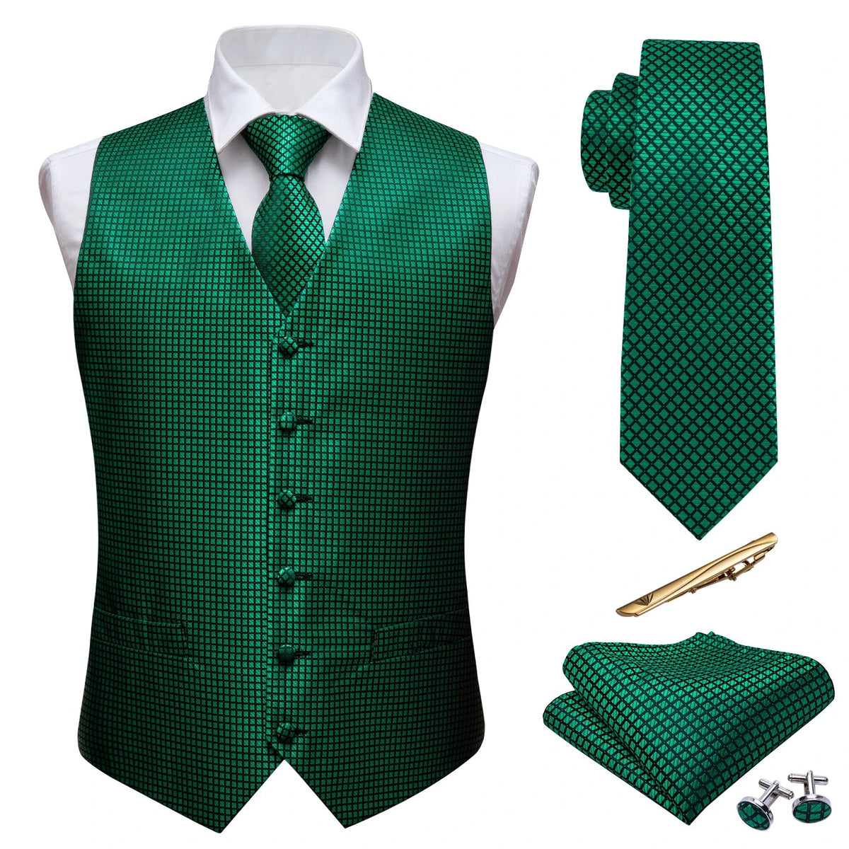 Men's Vest Paisley V-Neck Single Breasted Formal Waistcoat for Wedding Business Party