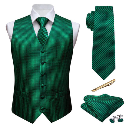 Men's Vest Paisley V-Neck Single Breasted Formal Waistcoat for Wedding Business Party