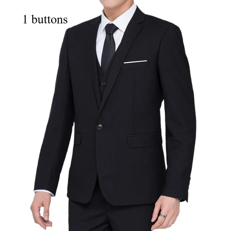 Men's Smart Casual Suit – Single Breasted Business Formal Set for Weddings & Performances