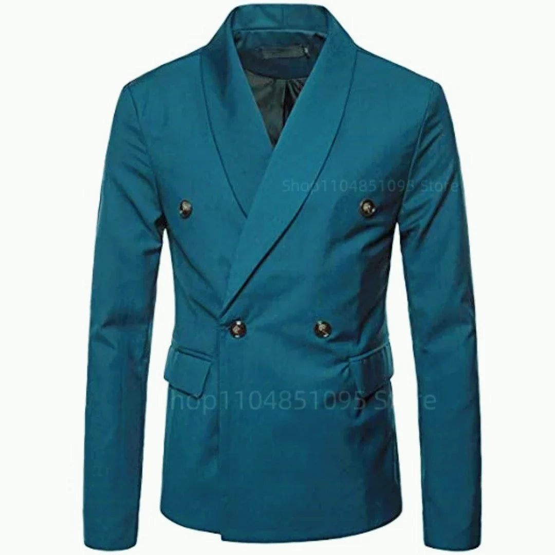 Wedding Men's Tuxedo Jacket Office Business Groom Wear Formal Male Party Blazer Double Breasted Shawl Lapel XS-6XL One Coat