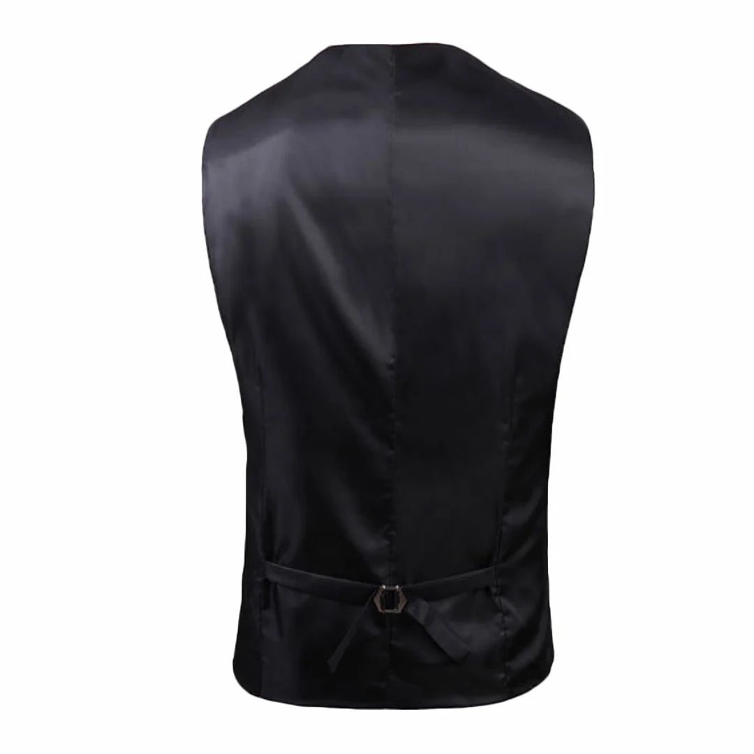 Men's Floral Applique Vest – Single Button Waistcoat for Wedding, Banquet & Performance