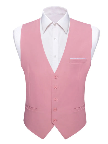 Men's Satin Formal Vest – Multi-Color Wedding & Business Waistcoat for Men