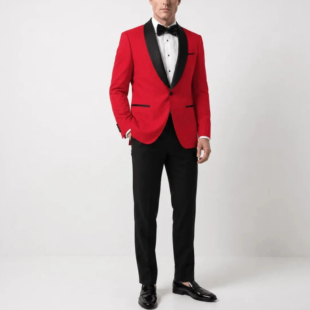 Men Suit Yellow Black 2 Pieces Lapel Single Breasted For Wedding Groom Birthday Banquet Party Business Work Office Jacket Pants