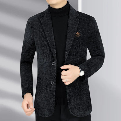 Blazer Men's Business Gentleman Wedding Fashionable Solid Color Best Man, Slimming and Casual Middle-aged and Elderly Blazer