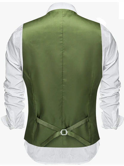 Men's Satin Formal Vest – Multi-Color Wedding & Business Waistcoat for Men