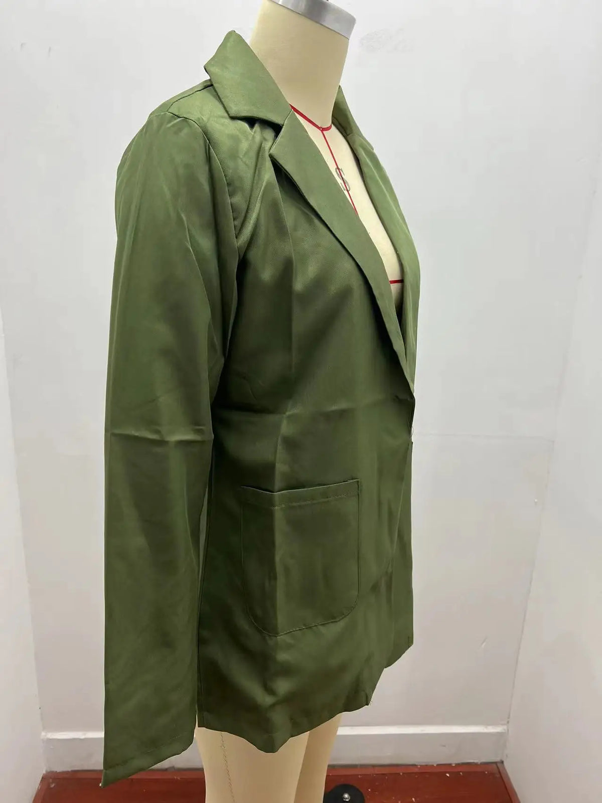 Women's Casual Blazer Notched Lapel Long Sleeve Open Jacket with Pockets Slim Fit Spring Autumn Office Lady Streetwear Coat