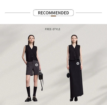 Women's Vest 2026 Autumn New Minimalist Solid Versatile Vests For Women V-neck Sleeveless Casual Short Top Female 12543005
