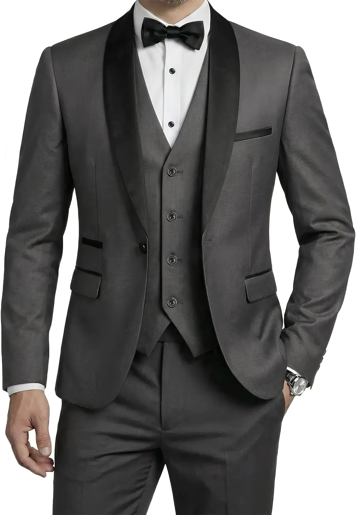 Ensemble de Costume Homme Manteau Gilet Pantalon / Affaires Garçons d'Honneur Mariage Robe Formelle Blazer Pantalon